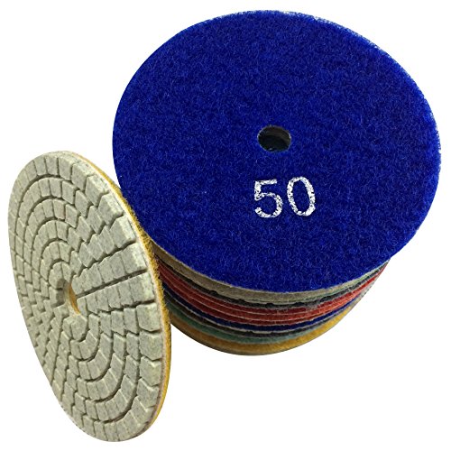 Konfor 3 Inch 7-Step Wet Diamond Polishing Pads for Marble Granite Concrete Stone Quartz Slate - Thumbnail 5