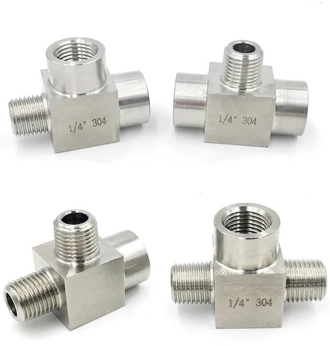1/2" NPT Male-Female-Female Tee 3 Ways 304 Stainless Steel Pip