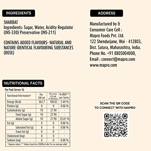 Image of Pra Rose Sharbat 500ml