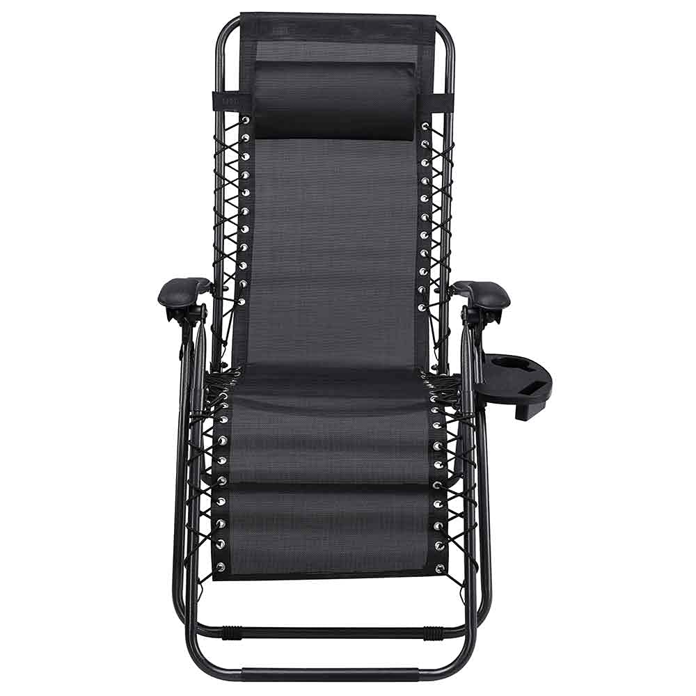 Sdraio Gravity Zero BAKAJI - Poltrona Pieghevole Da Giardino Con Vassoio, Tessuto Texilene Traspirante - Acciaio Verniciato - Foto 9