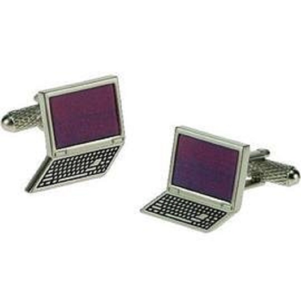 Laptop Computer Design Cufflinks in Gift Box - Onyx-Art London