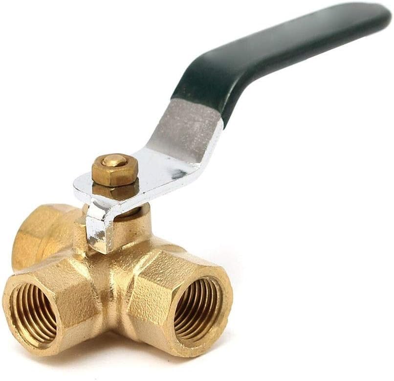 Gartenhahn-Anschluss, Wasserrohr-Anschlüsse, 1/4 Zoll, 3/8 Zoll, 1/2 Zoll, 3/4 Zoll, Messing-Kugelhahn, vollständiger L-Anschluss, Gewinde, 3-Wege-Ventil(3/4")