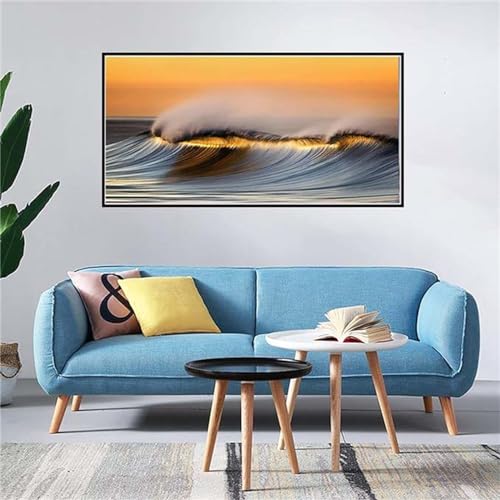Broderie Diamant Grand Format 50x100cm Vague Loisirs Créatifs Adultes