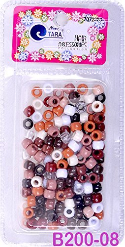 Tara Assorted Color Design Plastic Beads For Braid Hair Pack Of 3 (B200-08)