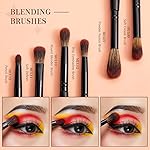 Jessup Eye Brushes Set, Vegan Makeup Brushes with Concealer Powder Eyeshadow Blending Eyeliner Spoolie Brush, 16pcs Premium Synthetic Black Cosmetic Brush T272 - Image 3