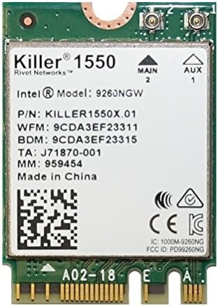 Killer Wireless-AC 1550 WiFi Module - Dual Band, 2x2 11AC, M.2/NGFF