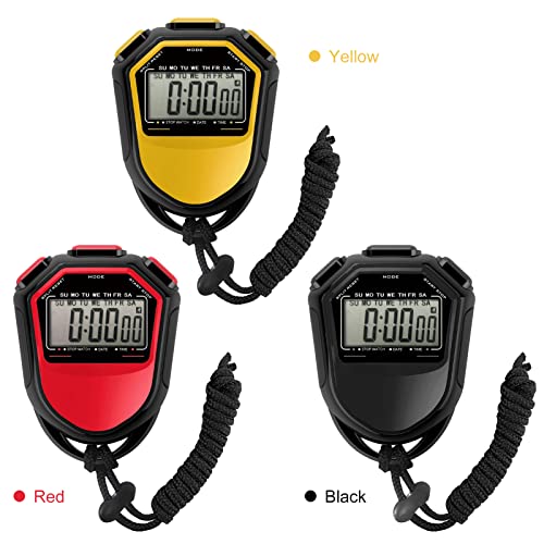 ACAGALA Waterproof Stopwatch Digital Handheld LCD Timer Chronograph Sports Counter with Strap for Swimming Running Football Training