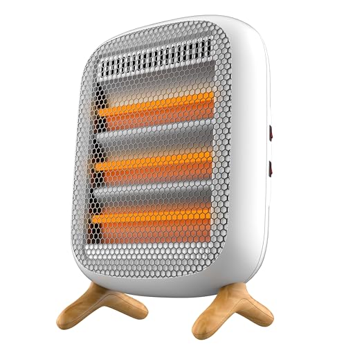 Cecotec Estufa Eléctrica Calefactor Infrarrojo ReadyWarm 1200 Infrared. 1200W, 3 Niveles Calor, Interruptores Laterales, Asa Transporte, Calor Uniforme, Sensor Antivuelco, Seguro, Compacto