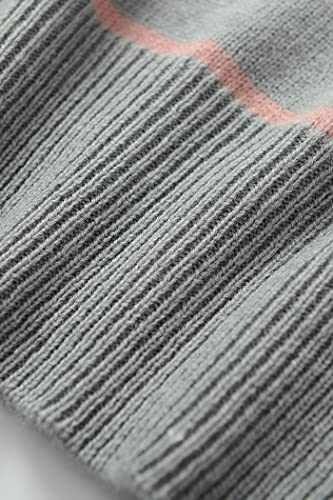 Image of Women's Sweaters Casual Long Sleeve Mock Neck Drop Shoulder Tunic Striped Pullover Knit Sweater Tops