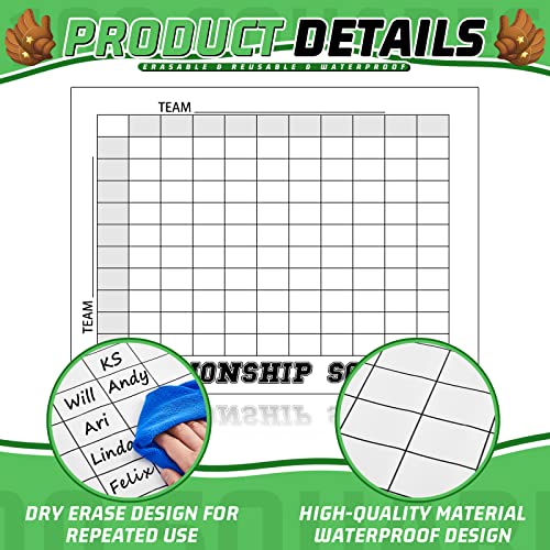 Gueevin LAU-20221115-A 100 Squares Dry Erase Office Pool Game Sheet Posters Square Score Record Posters Football Party Posters Decorations, 24 X 36 In, With Dry Erase Pen And Clean Cloth For Bowl Football Party thumb #3
