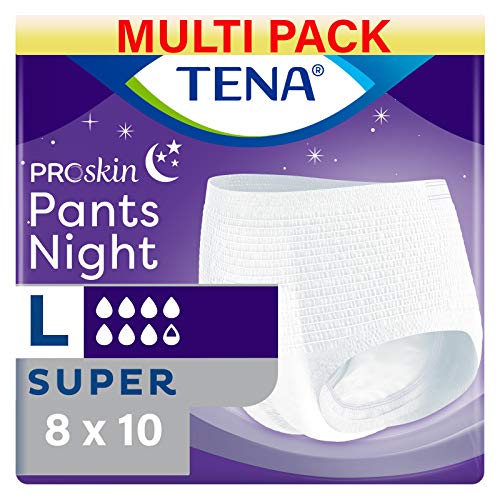 Tena Proskin Hosen Super Night – Größe L – 8 Packungen à 10 Stück