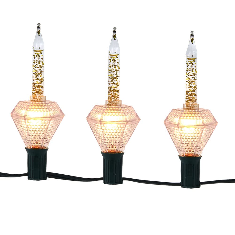 Photo 1 of 7-Light Gold Glitter Diamond Bubble Light Set