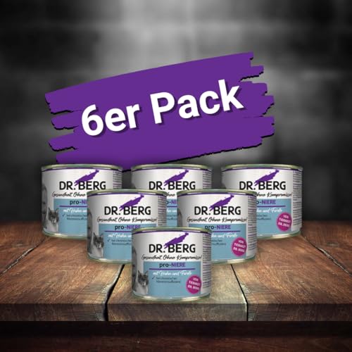Dr. Berg pro-NIERE Nassfutter für Katzen: Diätfutter bei Nierenproblemen & Niereninsuffizienz (6 x 200g)