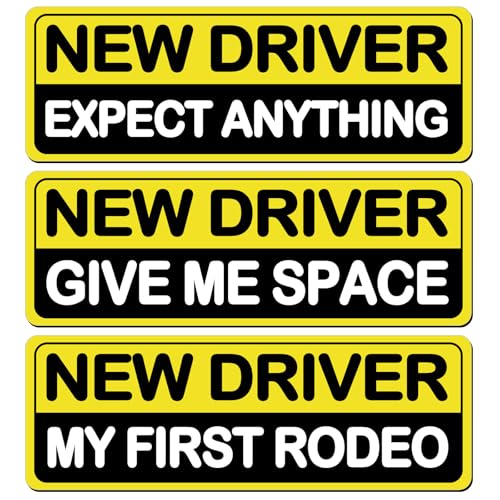 Image of 3Pcs Student Driver New Car Stickers, Magnetic Student Driver Signs for Car, Personalized Bright Colors Accessories, Clear Fonts Supplies Suitable for Beginners & Students