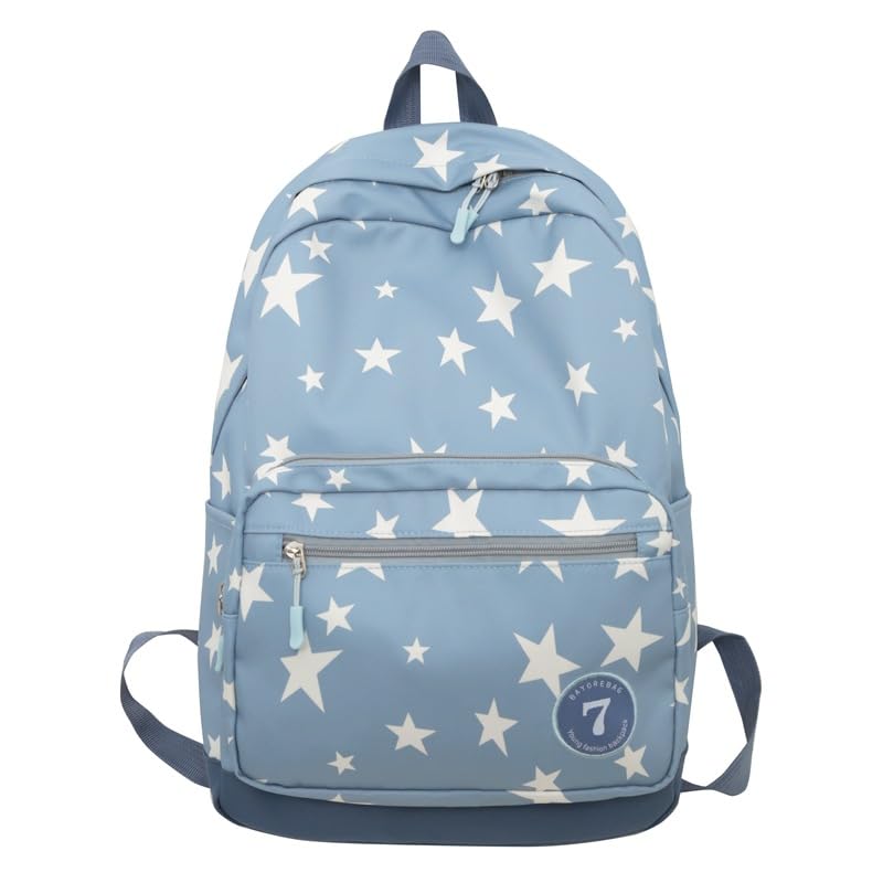 Y2K Mochila feminina masculina, linda mochila de dia grunge estrelas vintage chique design moderno mochila uso diário caminhadas viagem, Azul, Medium, Mochilas Daypack