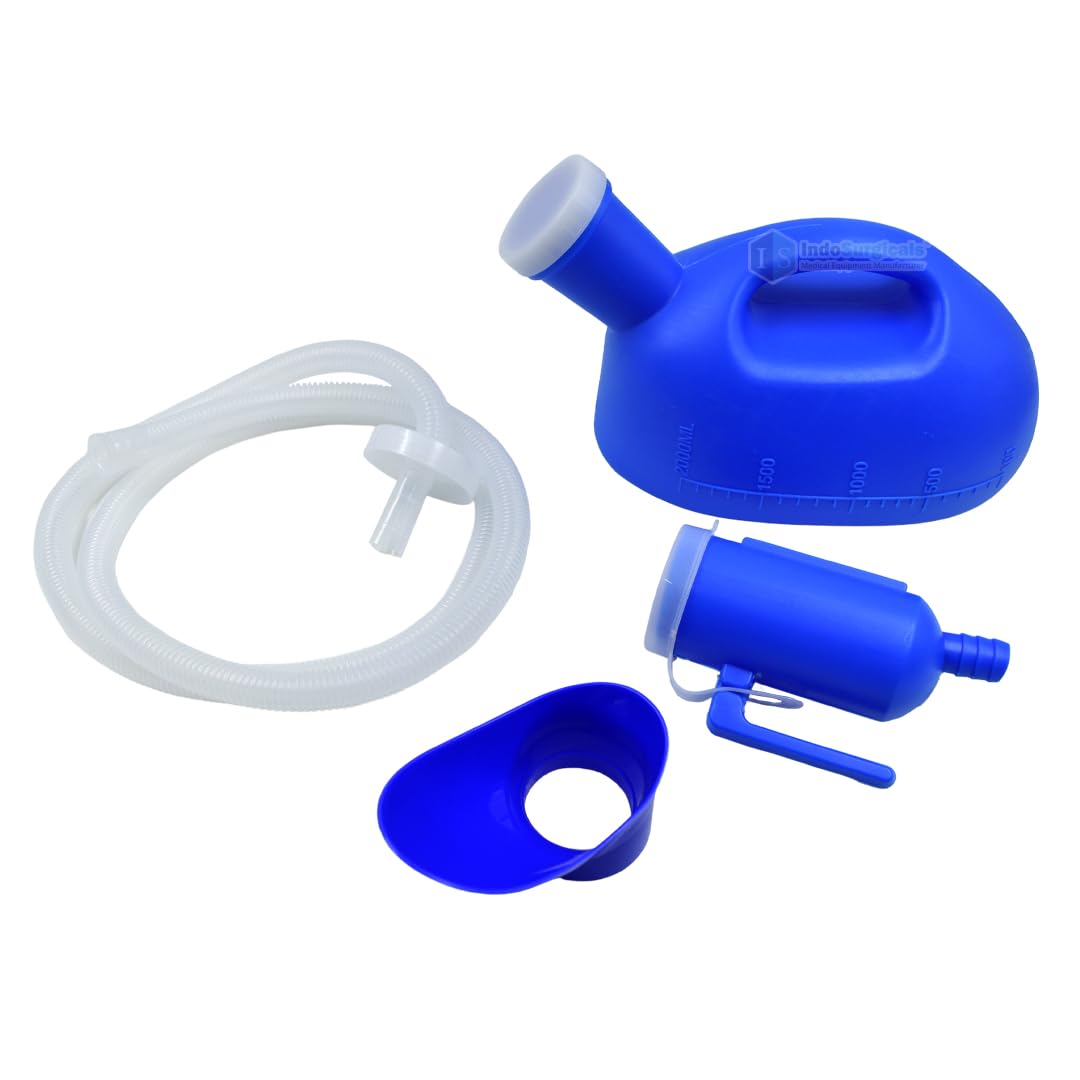 IS IndoSurgicals Portable Urinal for Men and Women, Unisex Urine Collector, For Bed Ridden Patients & Outdoor, with 170cm Long Hosepipe and Female Attachment-image-12