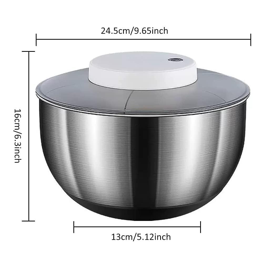 Centrifuga elettrica per insalata, ricaricabile tramite USB, asciuga lattuga da 4,5 l, senza BPA, con cestello drenante per lattuga fresca, verdura e frutta