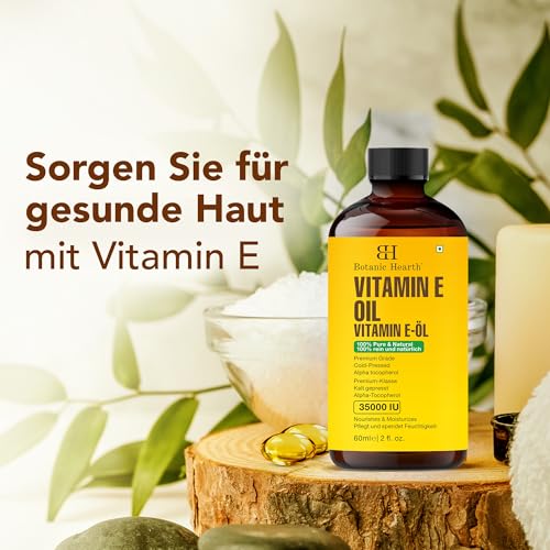 Botanic Hearth Vitamin E Öl (Vitamin E Oil) | 100% rein & natürlich | 35.000 IE | Für Nägel, Haare, Augenbrauen & Wimpern | Inkl. Bürste | Haar- & Körperöl | 2 Fl Oz – Bild 6