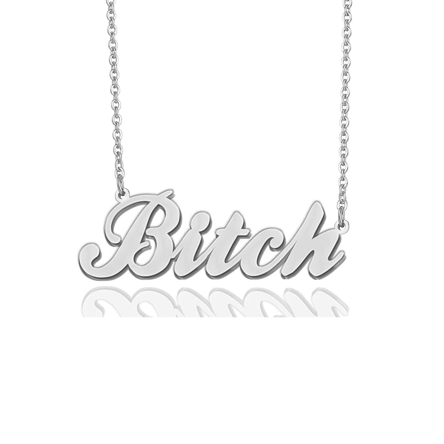 HUAN XUN Custom Name Necklace for Women Customized Stainless Steel Jewelry Custom Gold Plated Nameplate Pendant,Dainty Silver Initial Necklaces,Personalized Gift for Mother Christmas,Adjustable Chain