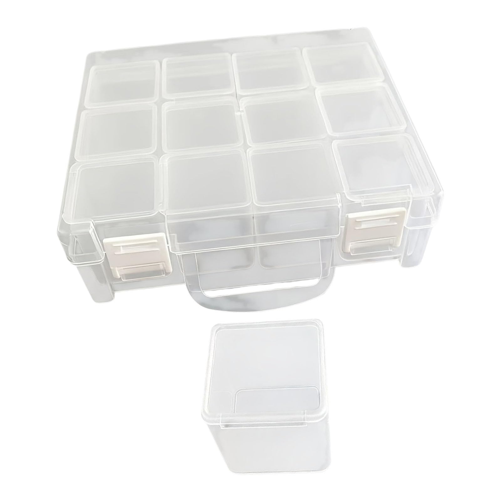 OSNIYAW 12 Sections Portable Bead Organiser Case Clear Craft Storage Container for Craft Jewelry Making Sphere Sorting Tray