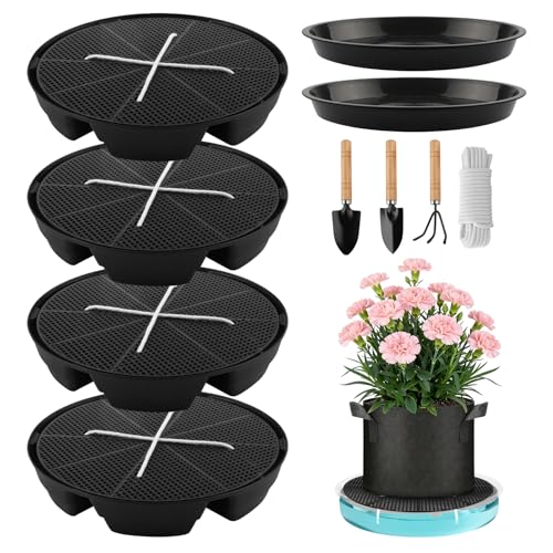 Pot de fleurs autonome sur le balcon avec soucoupe en tissu 30 cm