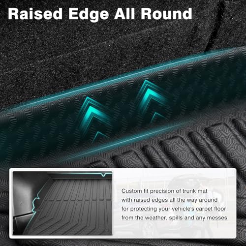 Image of Mixsuper Cargo Liner for Chevrolet Blazer 2019-2024 2025 2026, Trunk Mat for Chevy Blazer Accessories All Weather Cargo Mat Rear Trunk Liner Black