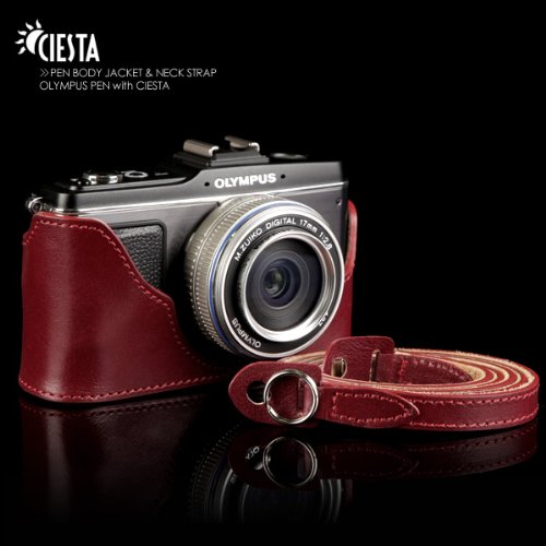 OLYMPUS PEN E-PL2 一式　レザーストラップのおまけ付き Amazon | シエスタ 本革速写ケースwithストラップ (for E-P1/E-P2