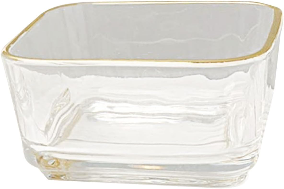 DOITOOL Glass Paper Clip Organizer Holder Gold Edge for Desk