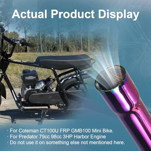 Image of Color Central long Exhaust Pipe For Coleman CT100U FRP GMB100 Predator 79cc 98cc 3HP Engine Mini Bike