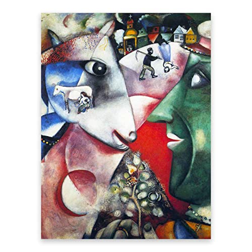 Zzpt Marc Chagall Canvas Wall Art - I And The Village Art Poster Print - Modern Abstract Wall Decor For Living Room Bedroom Office Unframed (12X16In/30X40Cm) #TOP3