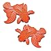 Japanese Koi Fish Patches - Set of 2 iron-on patches - Left and Right - Orange - Size 3"x4" (Gift Ready Packaging!)