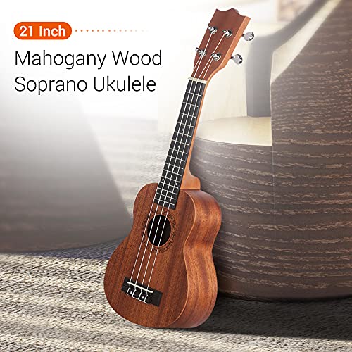 Btuty Ukulélé soprano 53,3 cm en bois d’acajou avec sac de transport, sangle, cordes, accordeur à clipser, chiffon de… - Les Beatles, Paul McCartney, John Lennon, RIngo Starr, George Harrison Btuty Ukulélé soprano 53,3 cm en bois d'acajou avec sac de transport, sangle, cordes, accordeur à clipser, chiffon de… – Image 3