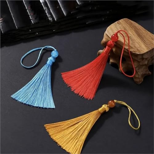 Borlas decorativas de 7cm para manualidades lote de 10 flecos de seda de poliéster 7