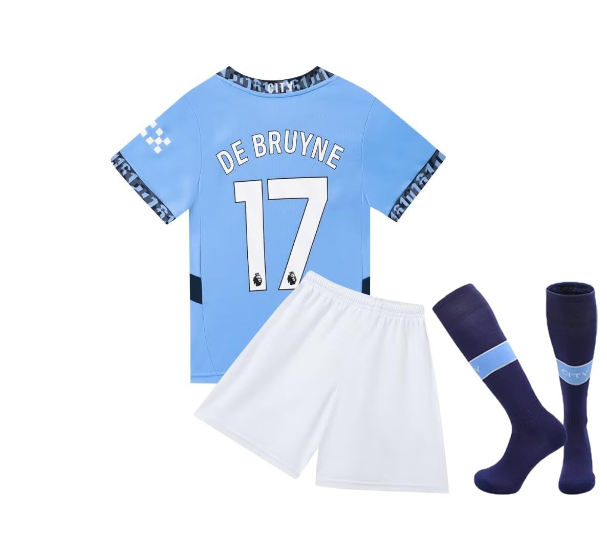 Soccer Jersey Kids #9 Boys Girls Adult Trendy Football Kit for Soccer Fans with Socks (US, Age, 5 Years, 6 Years, Big & Tall, Blue17#)