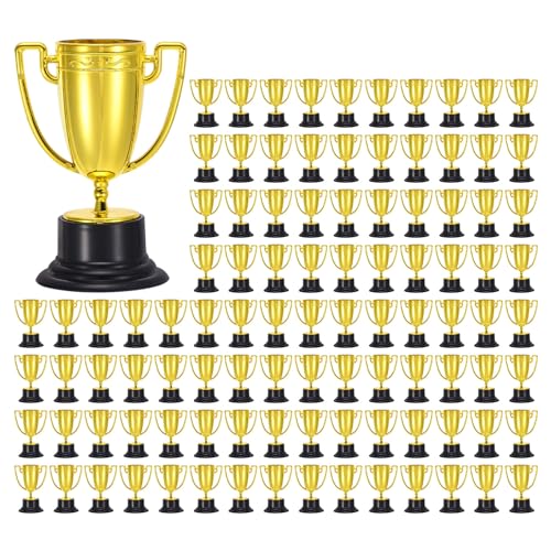 Mini Trophées en Plastique Doré PATIKIL 8,5 cm | Lot de 100 Petites Coupes pour Premier Prix