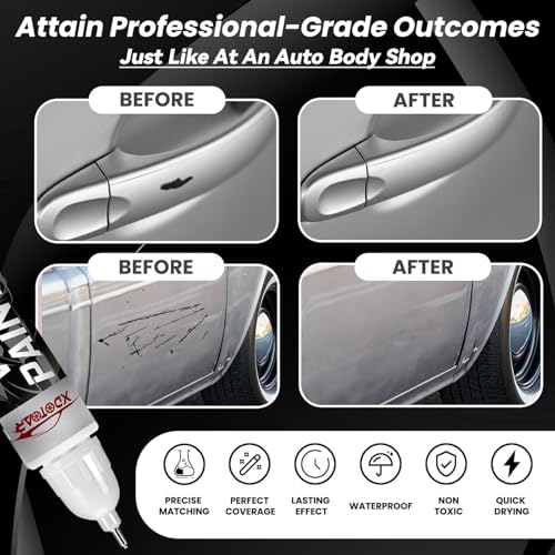 Image of xdotoar Touch Up Paint Pen for Maruti Suzuki Fronx Splendid Silver (WBE) | 2-in-1 Car Scratch Remover | Automotive 2K Paint Repair Pen | Quick Dry Touch Up Paint for Chips, Scratches & Scuffs