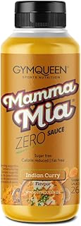 GymQueen Mamma Mia Zero Sauce, kalorienreduziert, ohne Fett & ohne Zuckerzusatz, zum Verfeinern von Gerichten oder als Salat-Dressing, vegetarisch, Indian Curry