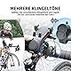 UPPEL Fahrrad Handyhalterung Mit Bluetooth Lautsprecher, 5000mAh Powerbank, Klingel, Mikrofon - 10-in-1 Multifunktional TF/SD/AUX Modus für Extrem & Freizeit Radsport, Mountainbike