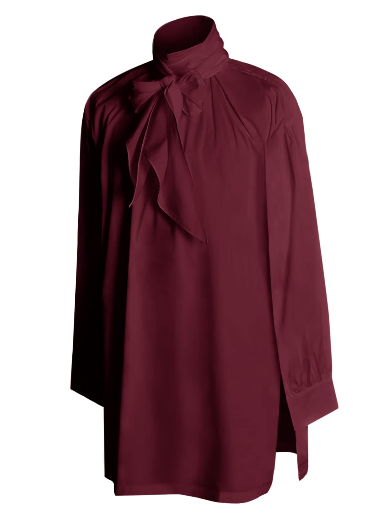 BbalizkoMens Pirate Vampire Gown Shirts Renaissance Medieval Victorian Longline Henley Shirt Costume Robe with Tie