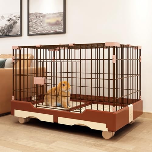 Indoor Kaninchenkäfig auf Rädern mit unterer Schublade Design, einfache Reinigung, 2 Türen, verstärkte Schnalle für kleine Haustiere