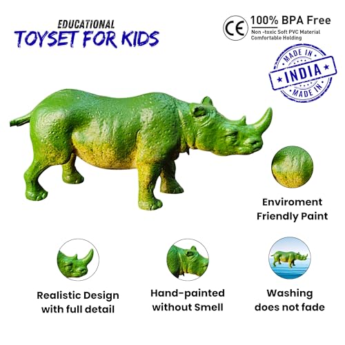 Image of ZESTHOME Mini Animal Toys Set for Kids | Small 2-Inch PVC Rubber Figures - Lion, Tiger, Elephant, Horse, Giraffe, Monkey, Cow, Fox | Educational & Fun Play | 12-Piece