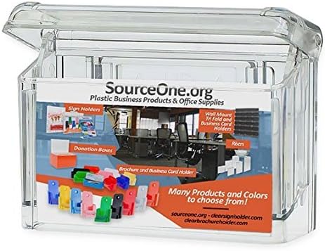 SOURCE ONE Premium Outdoor Business Card Holder Peel and Stick Clear Unbreakable Take One Sticker Included