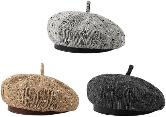 Striped Blended Beret Women's Winter Retro Artistic Painter Hat Versatile