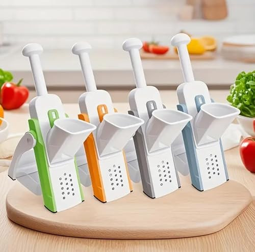 Mf Artshop Mandolina Da Cucina Multifunzione Affettatrice Manuale Verdure Frutta Con Contenitore, Lama Regolabile Per Julienne, Insalate, Patatine Fritte - 2