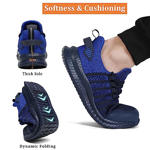 Image of Steel Toe Shoes for Men and Women Comfortable Lightweight Work Safety Shoes Puncture Proof Slip Resistant Indestructible Sneakers Construction Work Utility