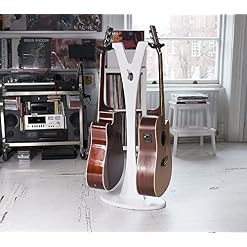 Ruach GS-1 Double support en bois pour guitare acoustique et électrique Blanc - Les Beatles, Paul McCartney, John Lennon, RIngo Starr, George Harrison Ruach GS-1 Double support en bois pour guitare acoustique et électrique Blanc – Image 6