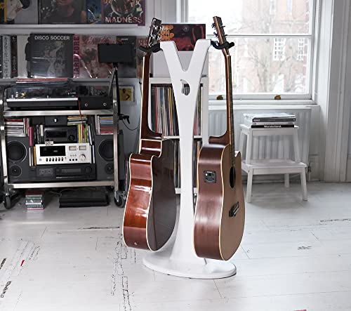 Ruach GS-1 Double support en bois pour guitare acoustique et électrique Blanc - Les Beatles, Paul McCartney, John Lennon, RIngo Starr, George Harrison Ruach GS-1 Double support en bois pour guitare acoustique et électrique Blanc – Image 7