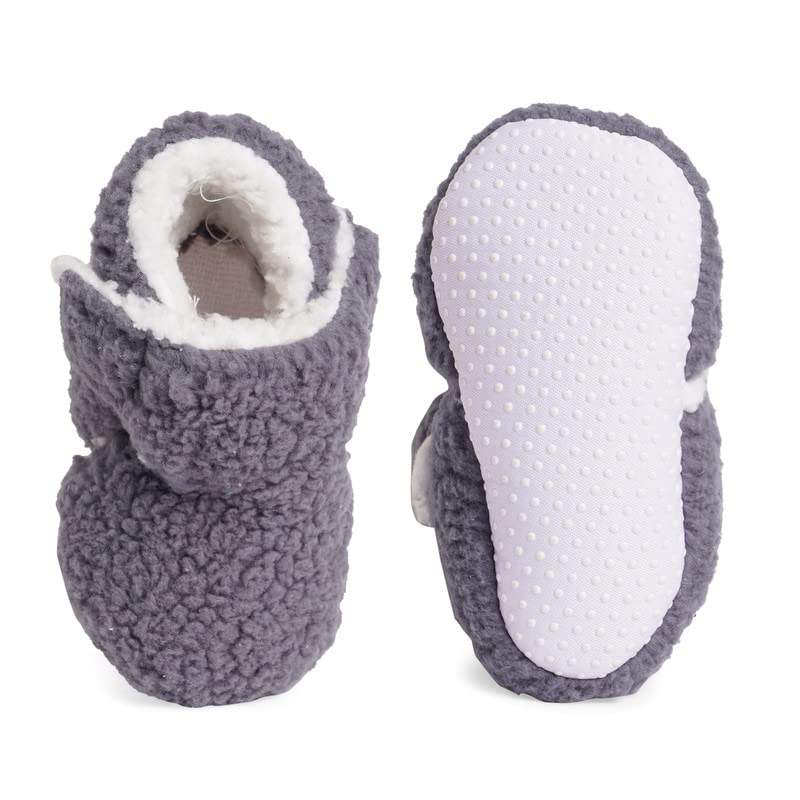 CHIU Present New Born Baby Bootie Shoes white woolen fur Boys & Girls Printed blue Booties 6 5184dOl+ldL