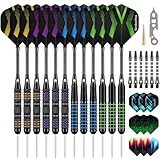 Grebarley Dartpfeile mit Metallspitze,12 Stück Profi Steeldarts...
