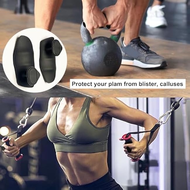 Weight Lifting Grips Silicone Grip Strengthener for Men Women, Anti-Slip Fingerless Workout Gloves with Hand Protection Ergonomic Palm Pads for Deadlifts, Cross Training, Bodybuilding 2 Pairs